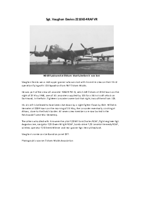 A preview of a PDF biography for Davies, Vaughan
